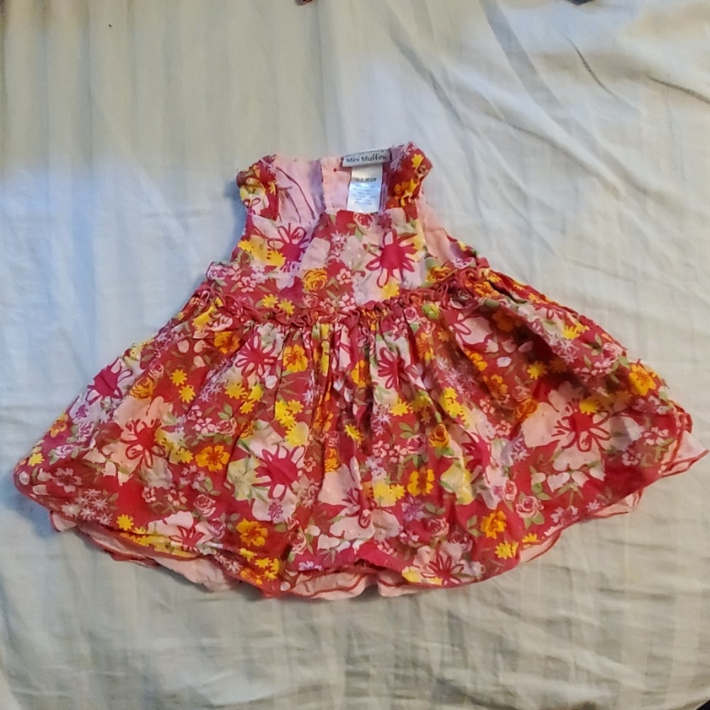 Mini Muffins Sweet Pink Floral Cotton Dress